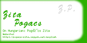 zita pogacs business card